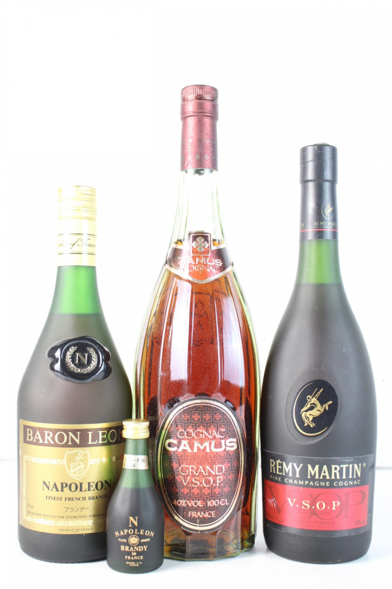 【ト福】未開栓/4本セット COGNAC CAMUS NAPOLEON REMY MARTIN V.S.O.P ブランデー カミュ コニャック レミーマルタン LB000LLL83_画像1