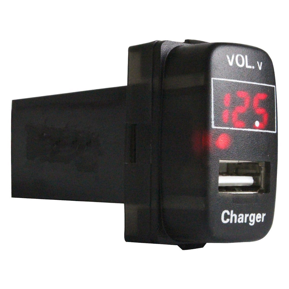 【ミツビシA】 デリカD:5 D5 CV1/2/5 LED発光：レッド 電圧計表示 USBポート 充電 12V 2.1A 増設 パネル USBスイッチホールカバー_画像1