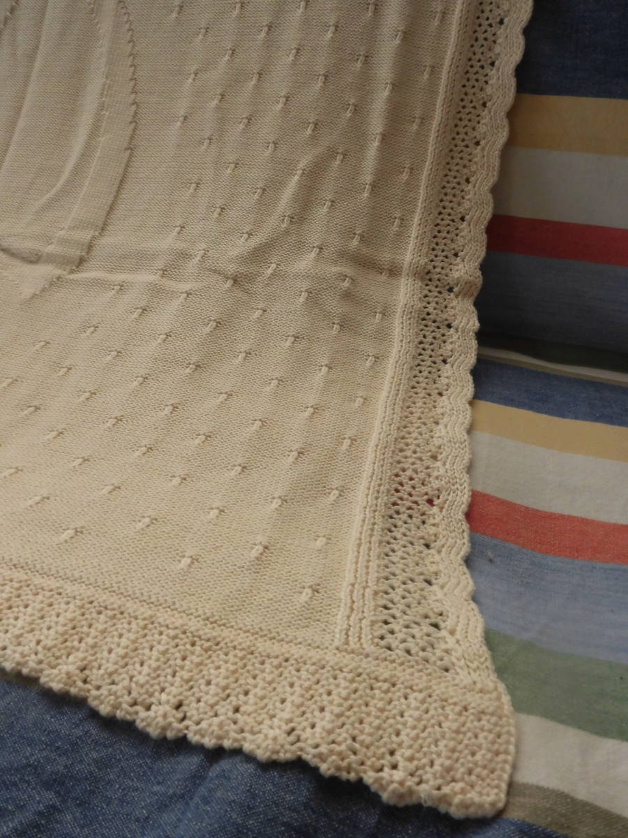 * prompt decision!* approximately 90×90.*kofk afghan *cofucu/ organic cotton 100%/ rug / baby / blanket / blanket / baby .../ cotton 100%