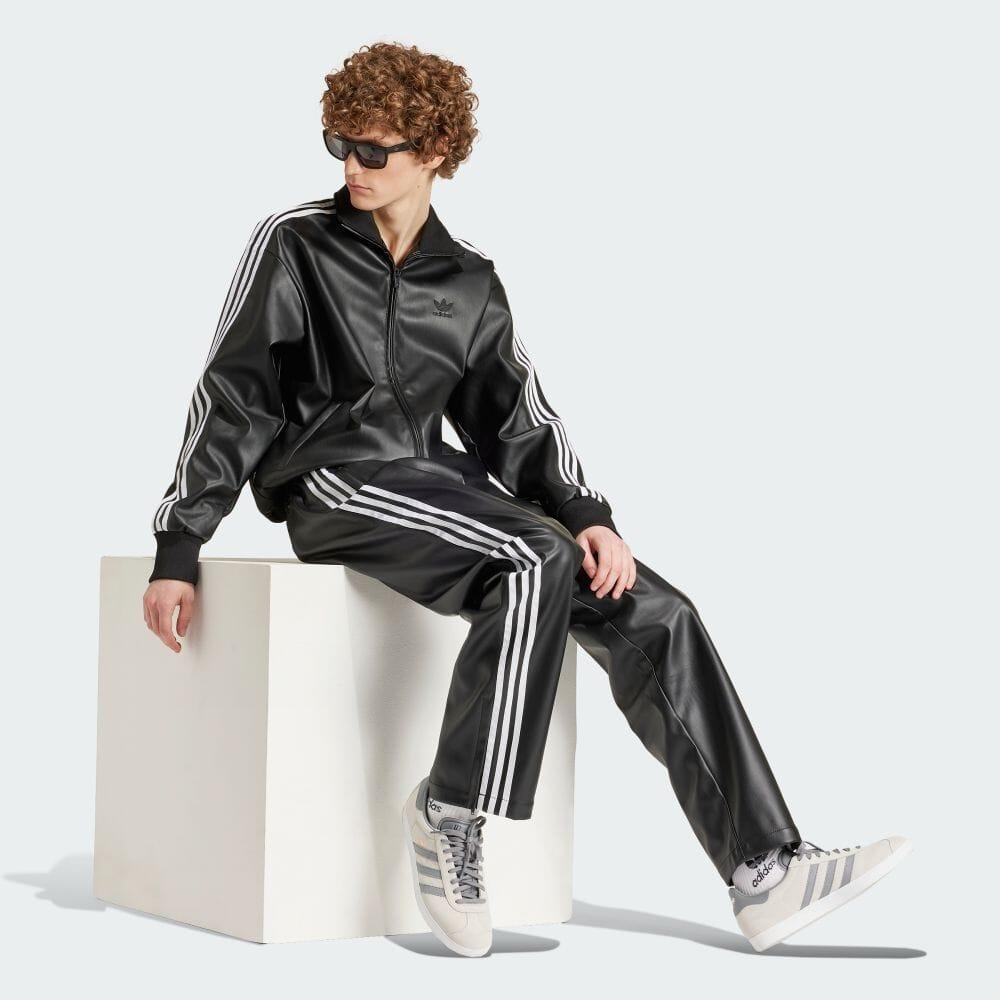 L 国内正規品 adidas Originals フェイクレザー アディカラー スリーストライプス ファイヤーバード トラックスーツジャケット IZ4033 新品_画像7