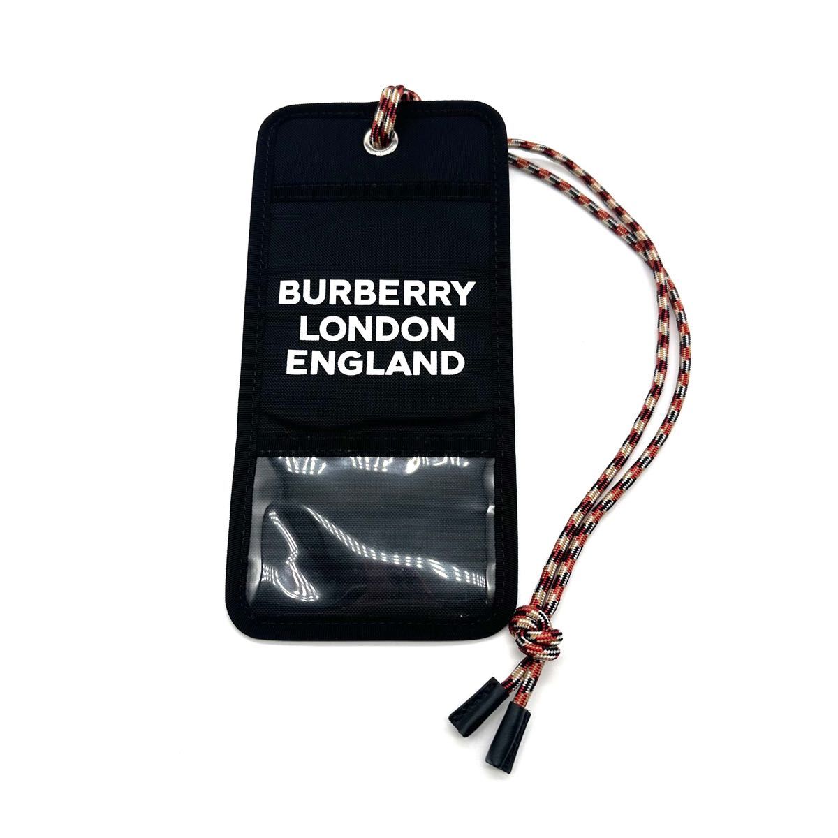 【極上美品】BURBERRY バーバリー ナイロン ロゴプリント パスケース カードホルダー