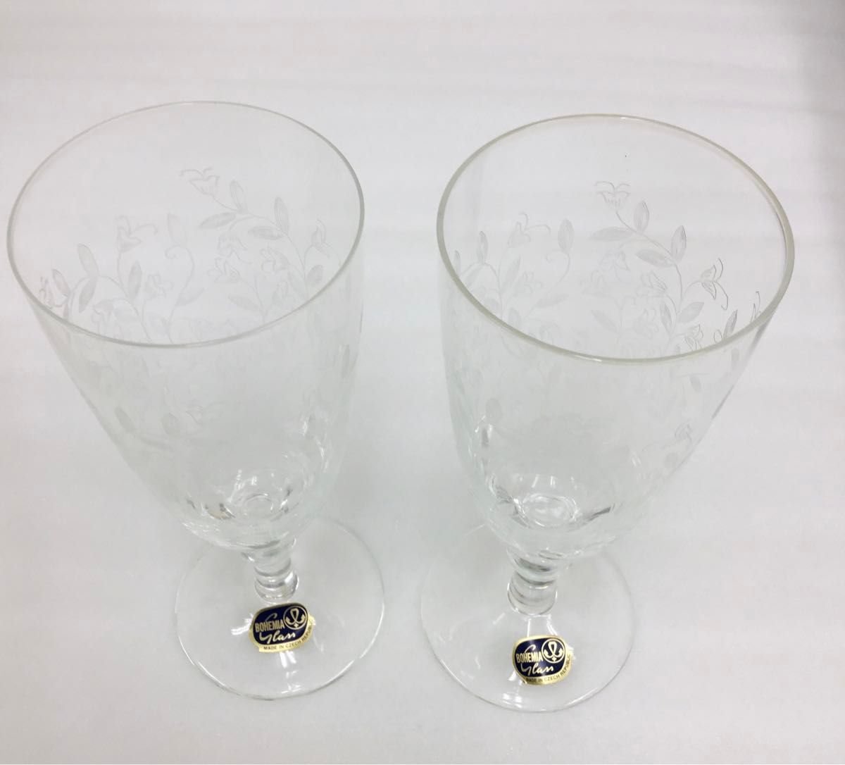 ボヘミアグラス　チェコガラス　 ペア グラス シャンパングラス クリスタルガラス　
