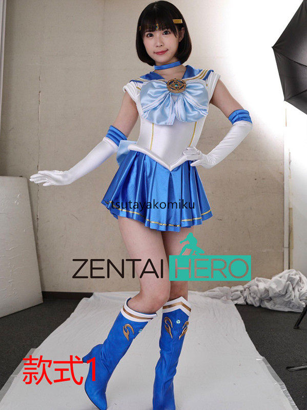  high quality new work Pretty Soldier Sailor Moon / Mercury Leotard costume play clothes 1 put on manner shoes . wig optional 