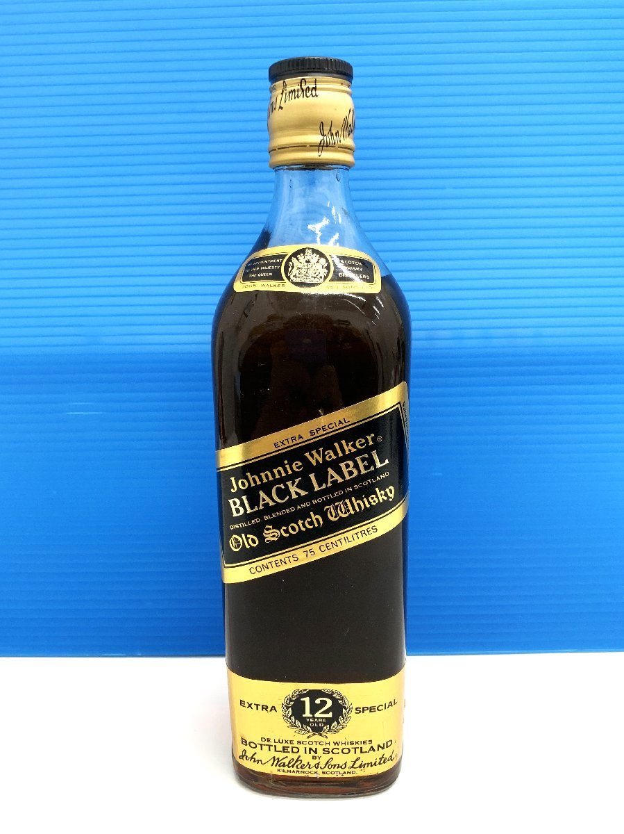 aet2590【送料無料・未開栓】 Jonnie walker ジョニーウォーカー ブラックラベル 12年 黒金キャップ 750ml_画像1