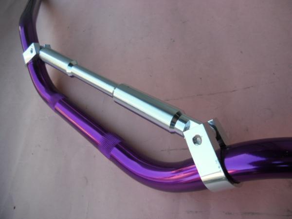 新品 アルミハンドル 22.2mm 紫 (GSX400 インパルス イナズマ400 GN125 ジェベル ボルティー グラストラッカー ST250 GSR400 バンディッド_画像4