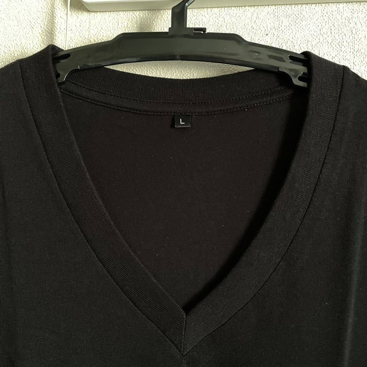 10枚組 L VネックTシャツ 綿100% 黒 ブラック V首 半袖 Tシャツ アンダーシャツ 男性 紳士 下着 メンズ インナー シャツ 半袖シャツ 定番♪_画像3