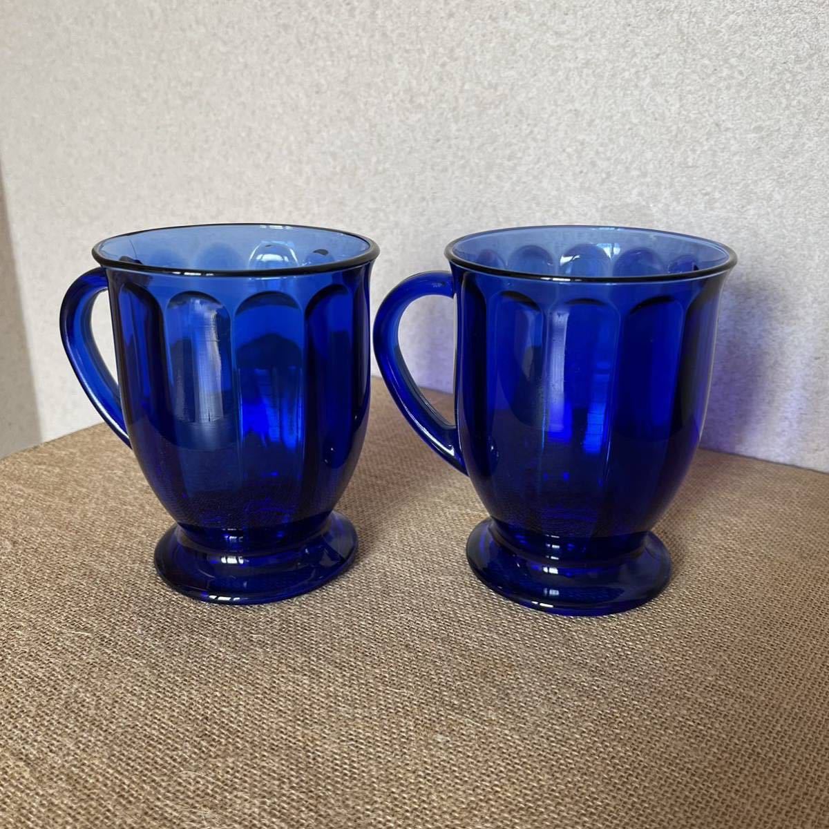 グラス2個セット コバルトブルー / Glasses Cobalt blue Vintage_画像1