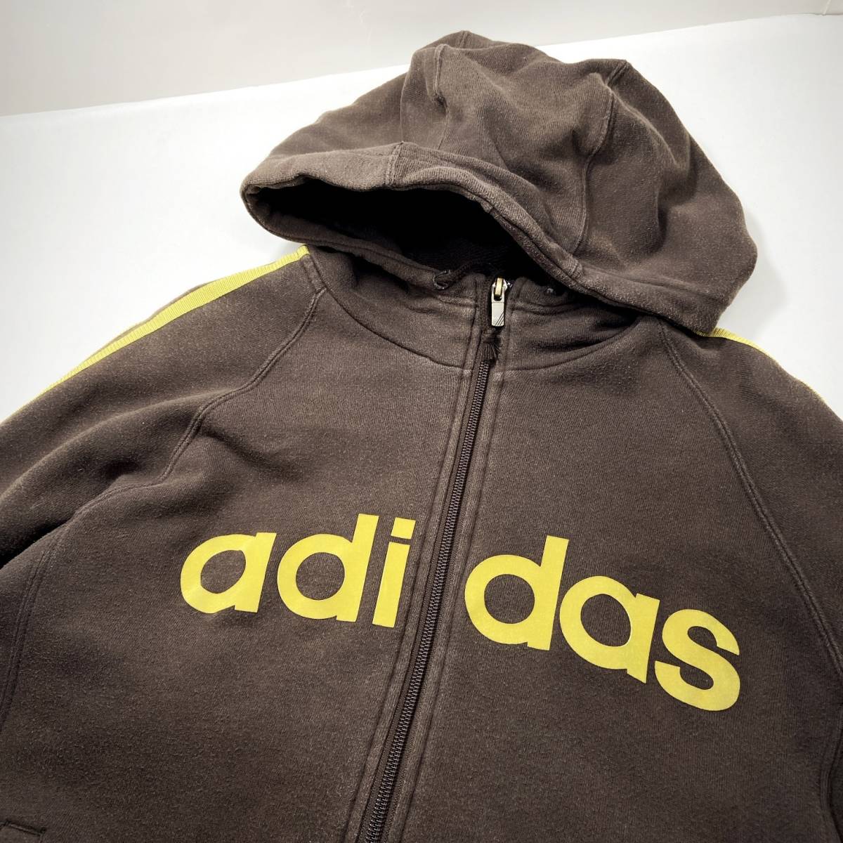 【USED】アディダス adidas トラックジャケット ジャージ ビッグロゴ 90s 00s Y2K 古着 Mサイズ ブラウン ☆送料無料☆_画像6