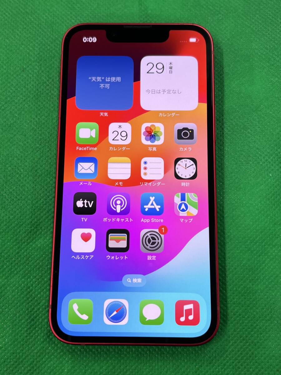 中古品 ストア版SIMフリー iPhone 13 mini 128GB レッド MLJG3J/A