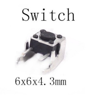 tact switch vertical mount 6mm angle x height 4.3mm(6x6x4.3mm) 2 pin 6 piece set control ⑪