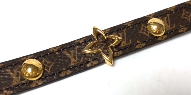  two point successful bid free shipping! 2A54[ unused ] Louis Vuitton monogram brass Rebel- ming bracele 17 bangle M6534 men's lady's 
