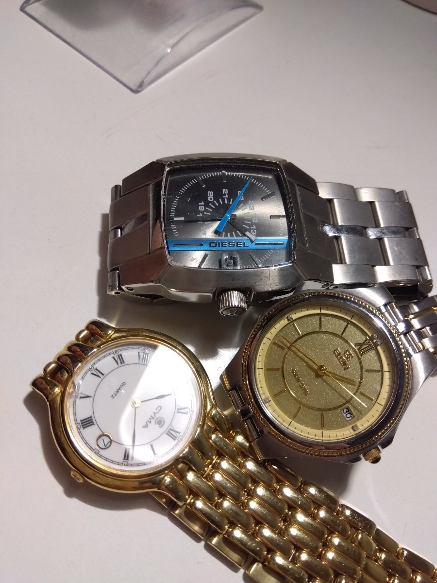 【A848】 ブランド 腕時計 おまとめ 11点 TAG HEUER RADO WALTHAM TIMEX DIESEL CYMA ELGIN TISSOT LIGIIN 自動巻き クォーツ メンズ_画像4