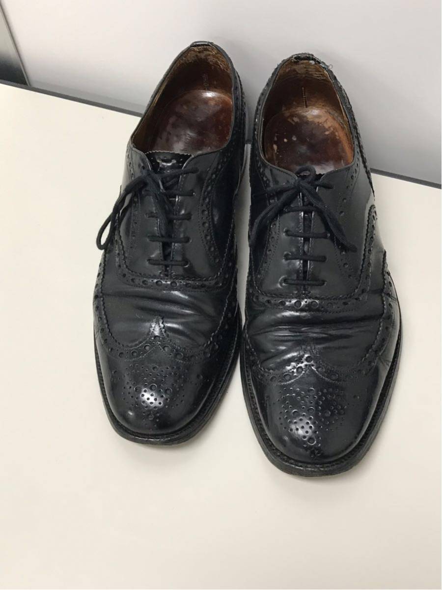 ★ Church's チャーチ ウィングチップ イギリス製 英国王室 革靴 紳士靴チャーチ 黒 90 F ブラック サビルロウ