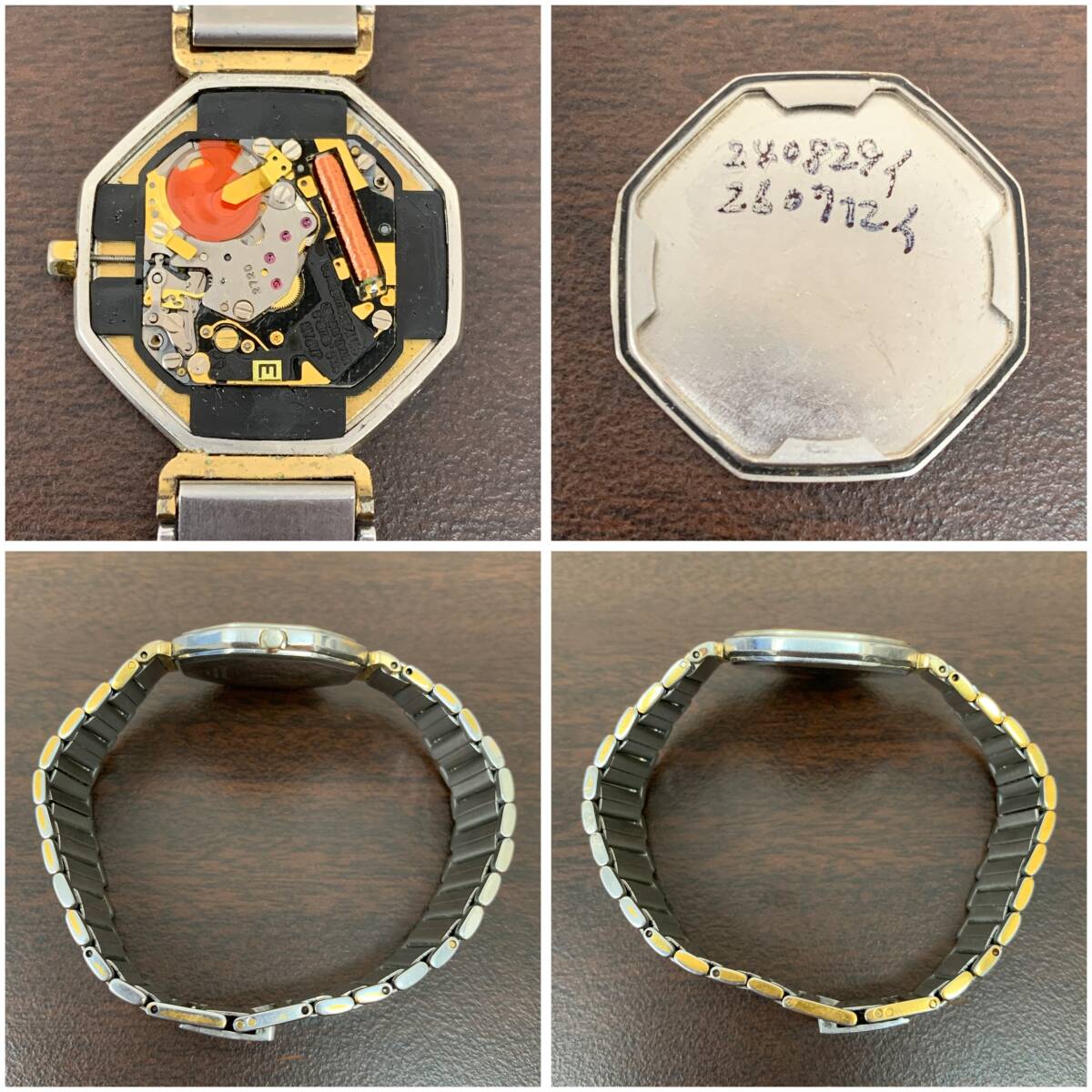 【不動品】CITIZEN YVES SAINT LAURENT 腕時計 2針 2720-272269 / イヴ サンローラン シチズン クォーツ ブラック シルバー_画像9