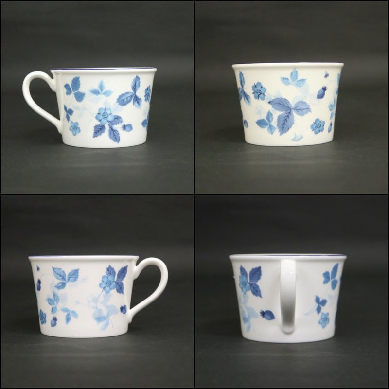 【ブランド食器】WEDGWOOD STRAWBERRY BLUE カップ&ソーサー 2客セット/陶磁器/ウェッジウッド/食器/ij0619_画像2