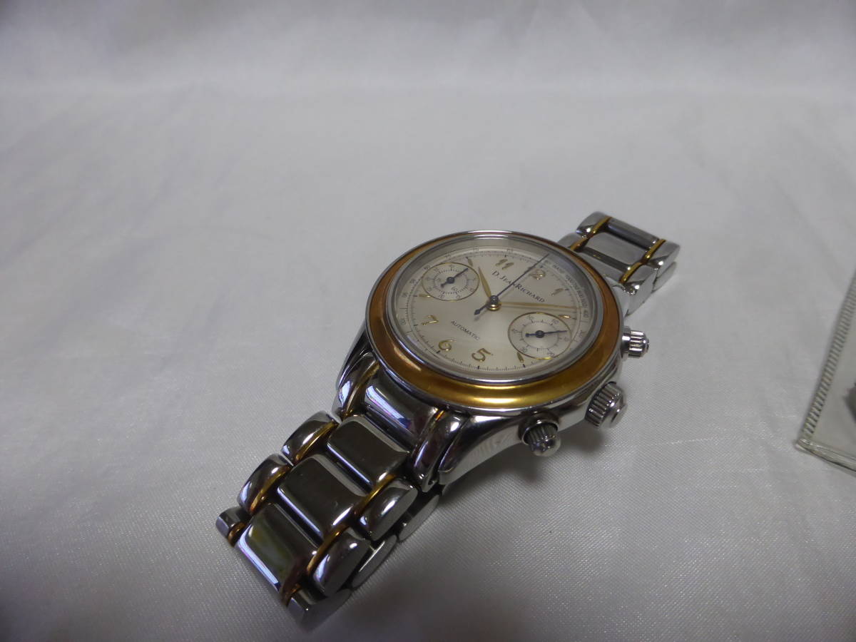 D.JEANRICHARD* Jean li car -ru chronograph self-winding watch combination men's wristwatch *