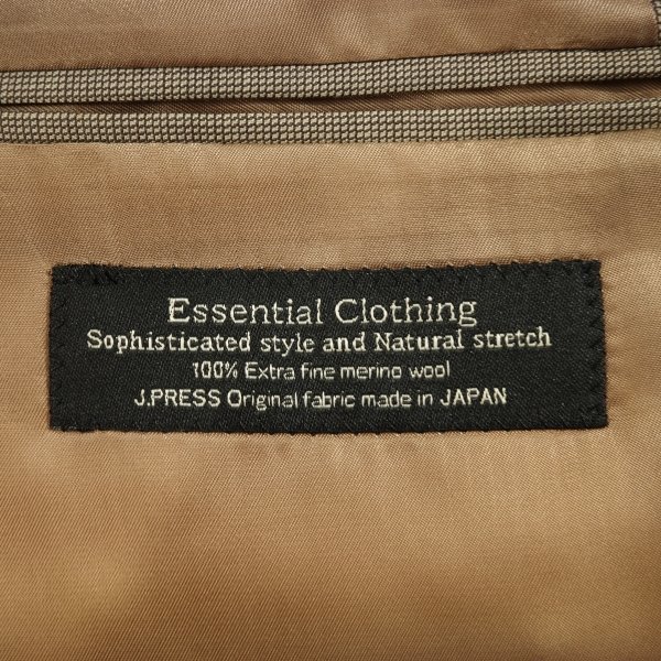 新品1円～★定価9.9万 J.PRESS ジェイプレス メンズ ESSENTIAL CLOTHING ステップドビースーツ 40L AB7 ベージュ 正規店本物◆5033◆_画像7