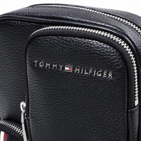 新品1円～★TOMMY HILFIGER トミー ヒルフィガー メンズ レザーショルダーバッグ ブラック 黒 正規店本物 ◆5193◆_画像4