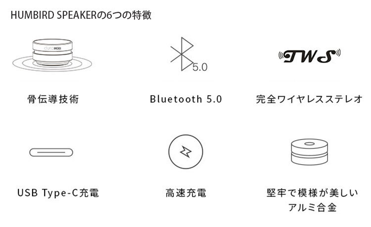HUMBIRD SPEAKER 骨伝導 スピーカー Bluetooth コンパクト ハムバード（YBT）_画像4