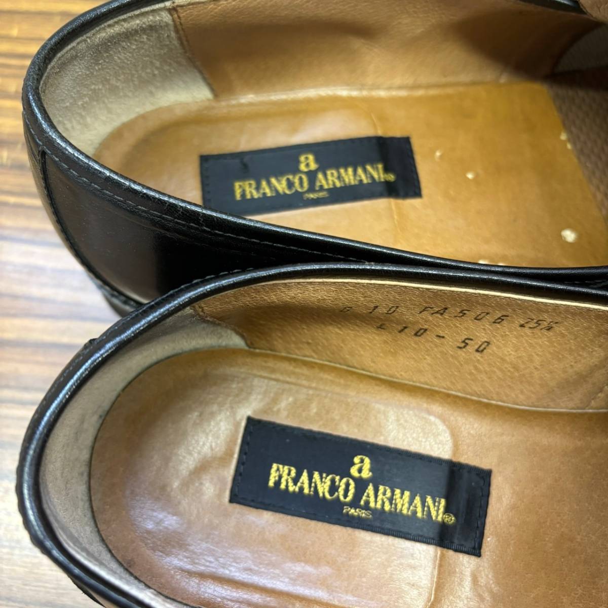 靴 ◇ FRANCO ARMANI ◇ ビジネスシューズ 25.5cm BLACK 黒 靴 ◇ FRANCO ARMANI ◇ ビジネスシューズ 25.5cm BLACK 黒