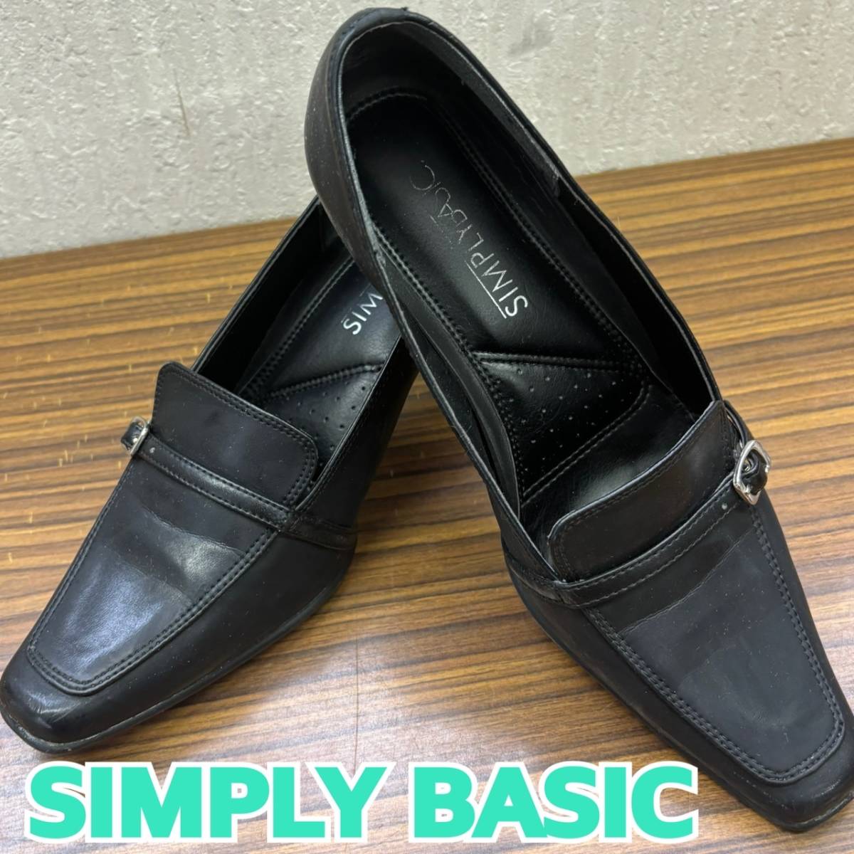 靴 ◆ SIMPLY BASIC ◆ パンプス 23cm BLACK 黒 ◆ シンプル ベーシック ◆ レディース シューズ_画像1