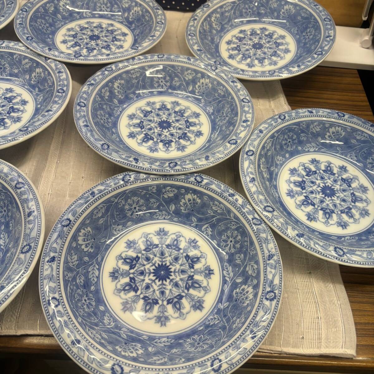 陶器 未使用 ◆ Blue Trevi ◆ カレー 皿 5枚入りｘ2箱 セット ◆ ブルー トレビ ◆ SANYO JAPAN 箱入り_画像4