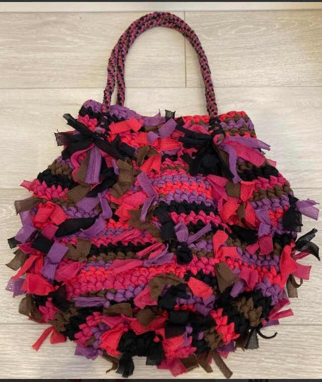  super-beauty goods Issey Miyake mi- pleat pulley zISSEI MIYAKE me bag fringe multicolor light weight compact handbag shoulder 