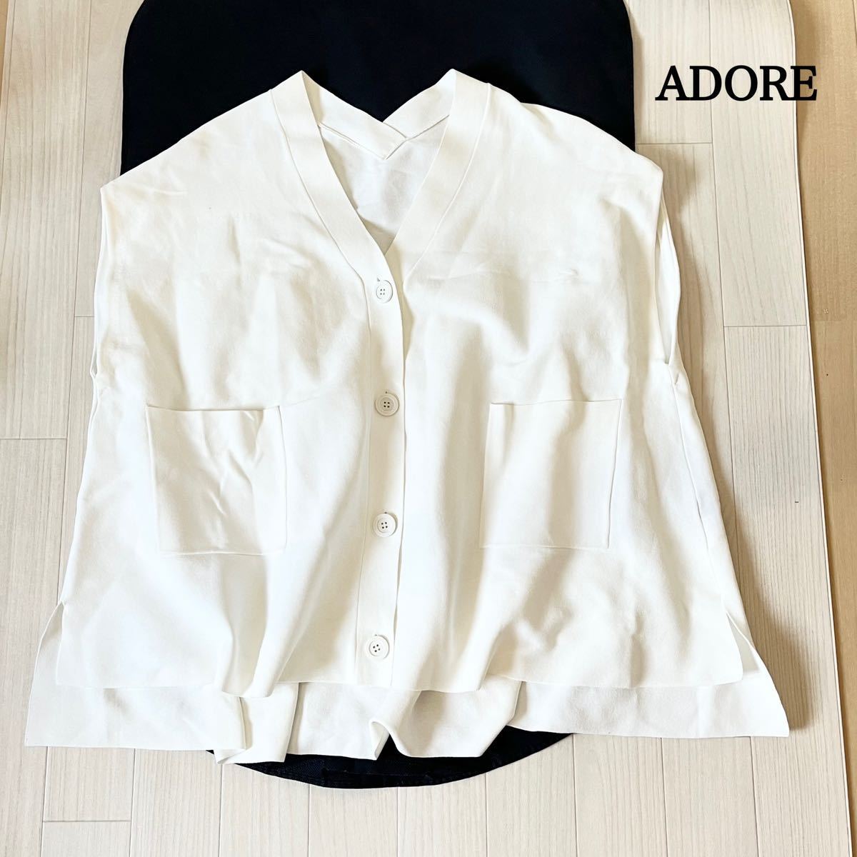 [ last . price cut ]ADORE dry stretch cardigan Adore 2023 year white series 