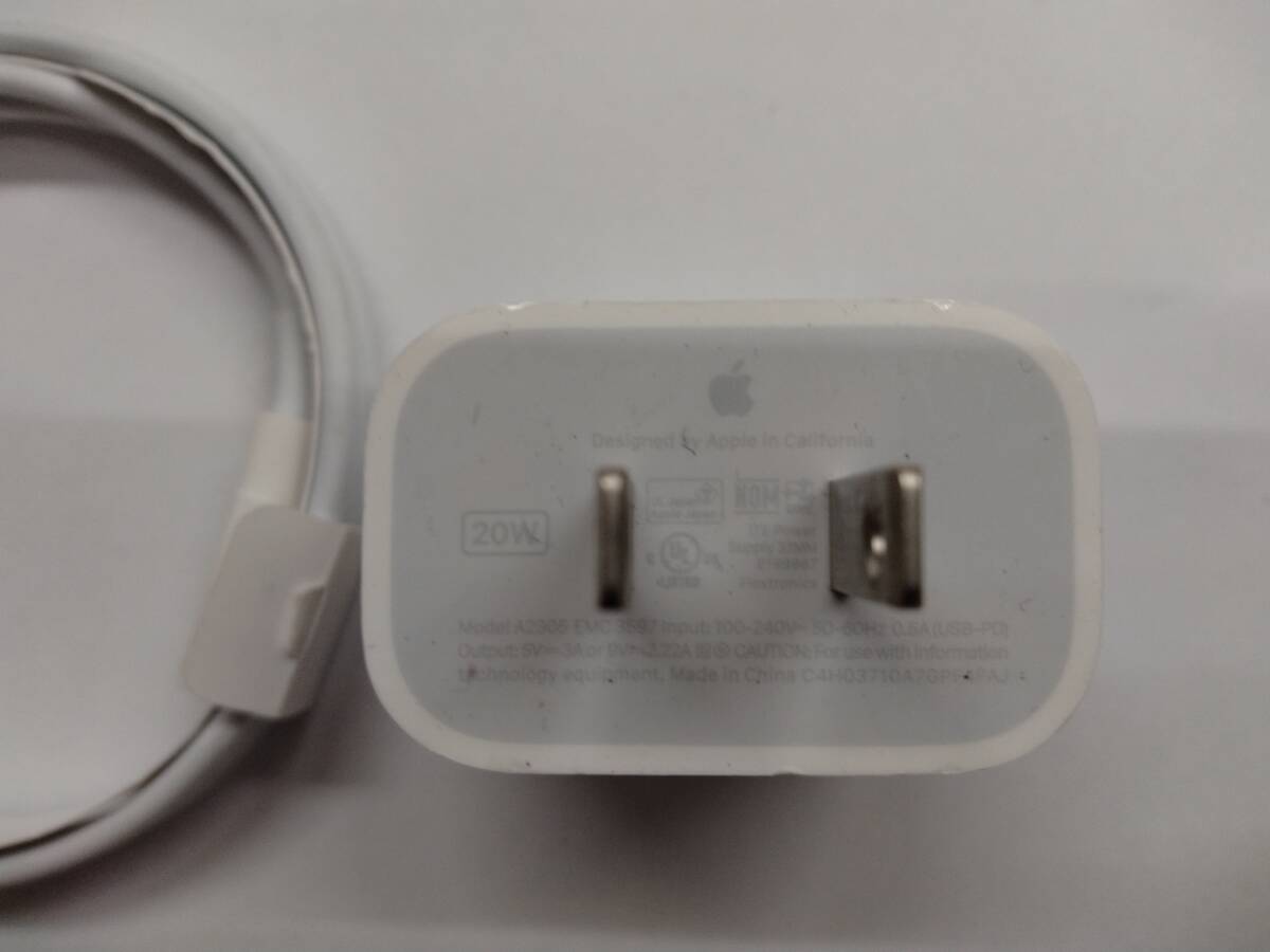 ■純正 Apple アップル 20W USB-C電源アダプタ a2305 emc 3597 USB-C - Lightning充電ケーブル 　③　C　_画像3