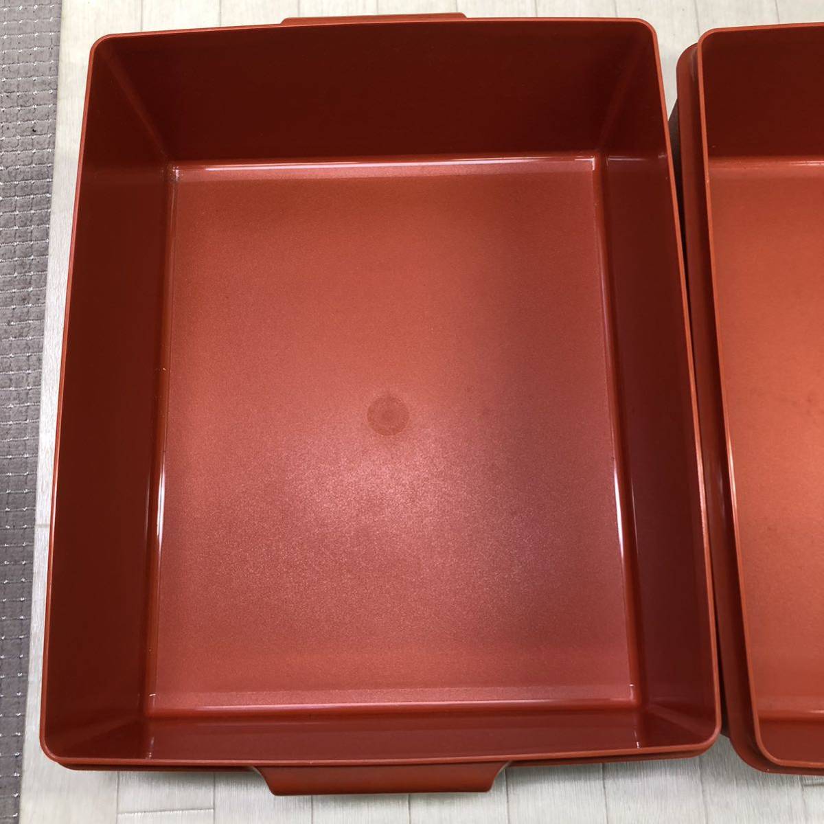  б/у повреждение иметь TUPPERWARE tapper одежда глубокий type 2 шт 43x35x13cm костюм сохранение хранение кейс для хранения 