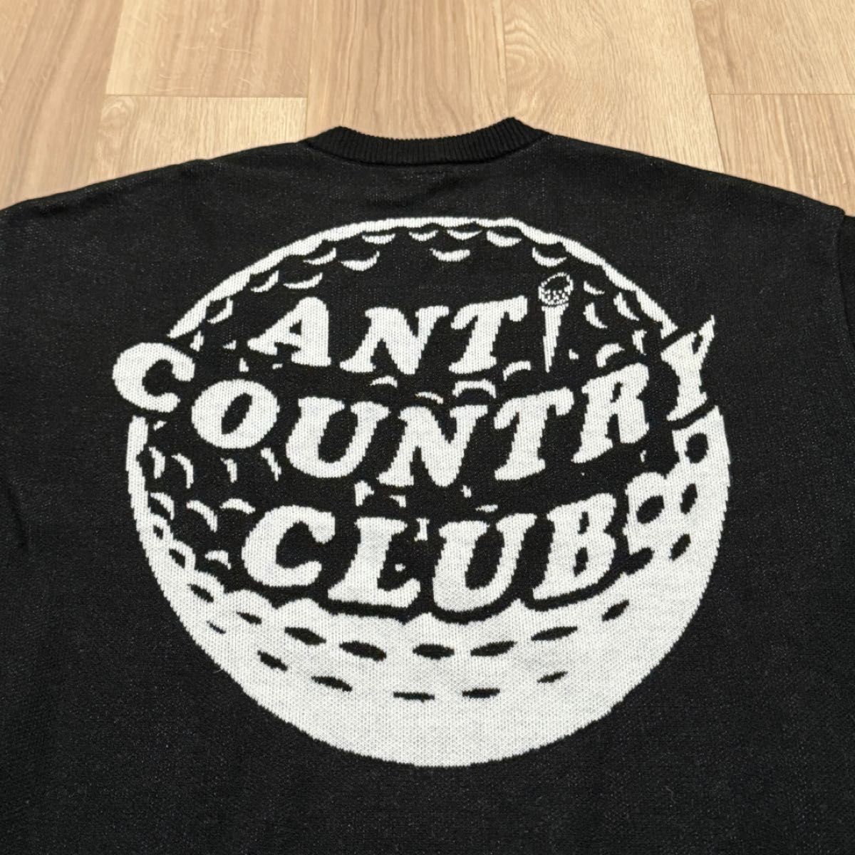 【美品】anti country club tokyo  ゴルフ ニット セーター L ブラック アンタイ カントリークラブ