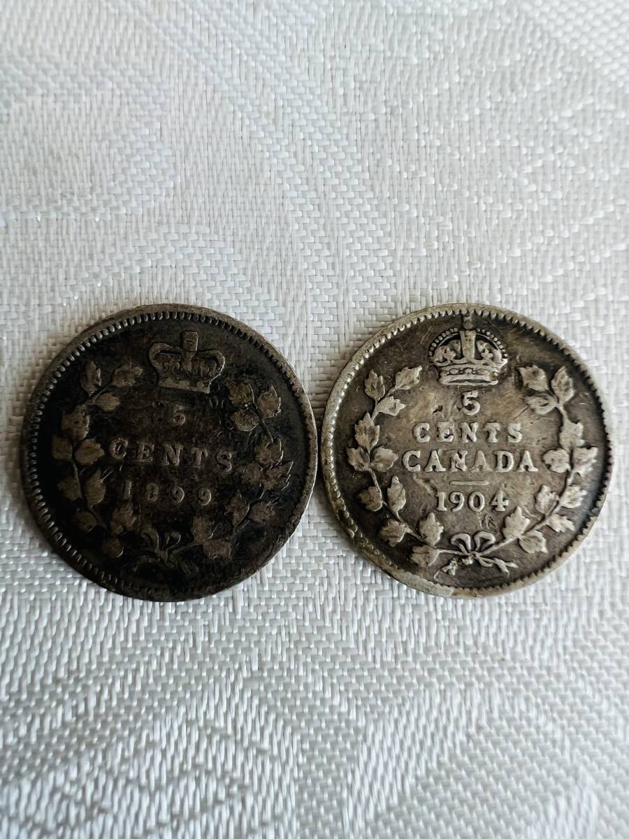【家族私物】カナダ銀貨　1899-1912年の25c、10c、5c　合計7枚_5c