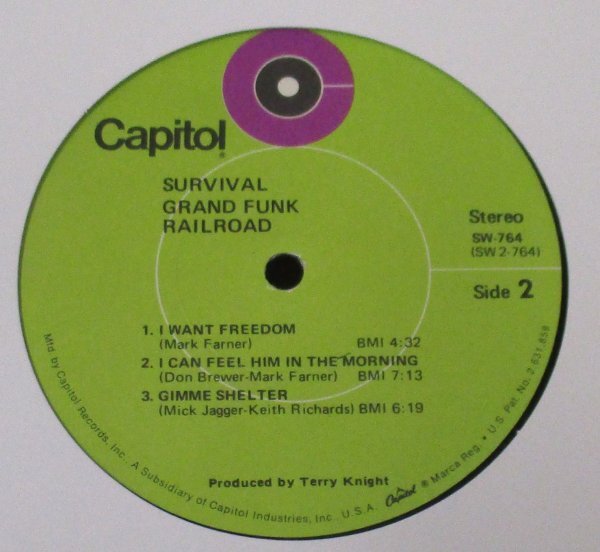☆ HARD ROCK 名盤 Grand Funk Railroad Survival [US ORIG GREEN LBL '71 Capitol Records SW-764 ]Textured Cover W/PHOTO X 3の画像5