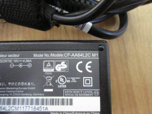 Panasonic 純正ACアダプター 16v 4.06A CF-AA64L2C M1 レターパックライト送料無料 No.3の画像3