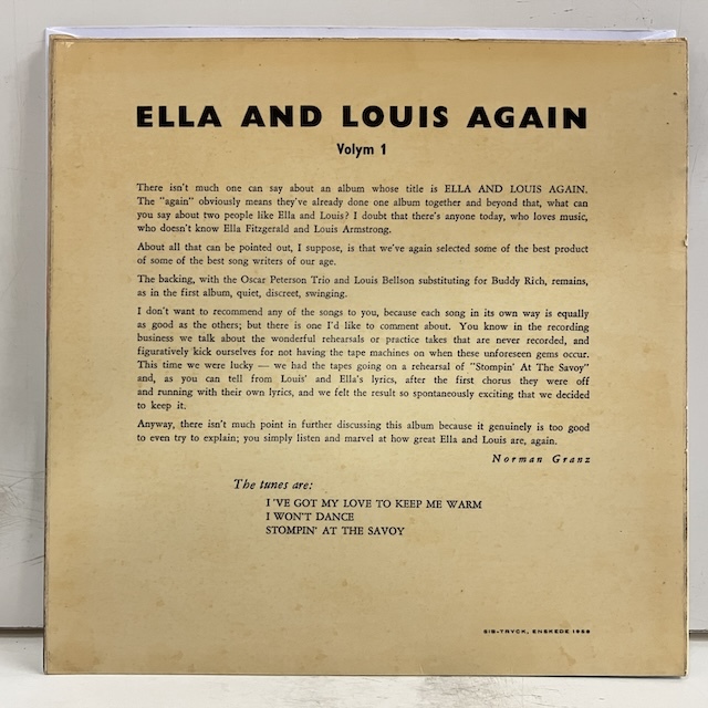 ■即決 7インチ Ella Fitzgerald Louis Armstrong / Ella And Louis Again Volym1 VEP5036 jv6110 スウェーデン・オリジ3曲入り7インチ _画像2