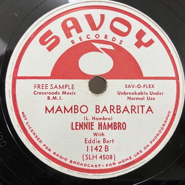 ■即決SP78 Lennie Hambro Eddie Bert / Mambo Barbarita - Feeding The Chicken 1142 j40050 _画像2