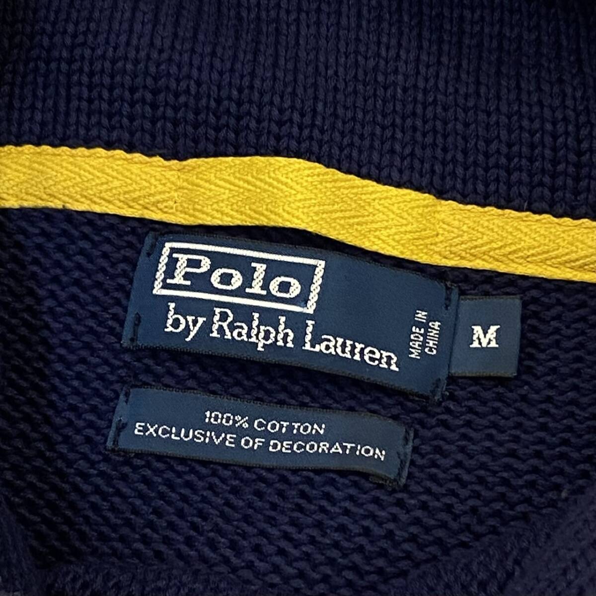 Polo Ralph Lauren ショールカラー セーター M ナンバリング 7 コットン ニット セーリング Yachting Association ポロ ラルフローレン_画像6