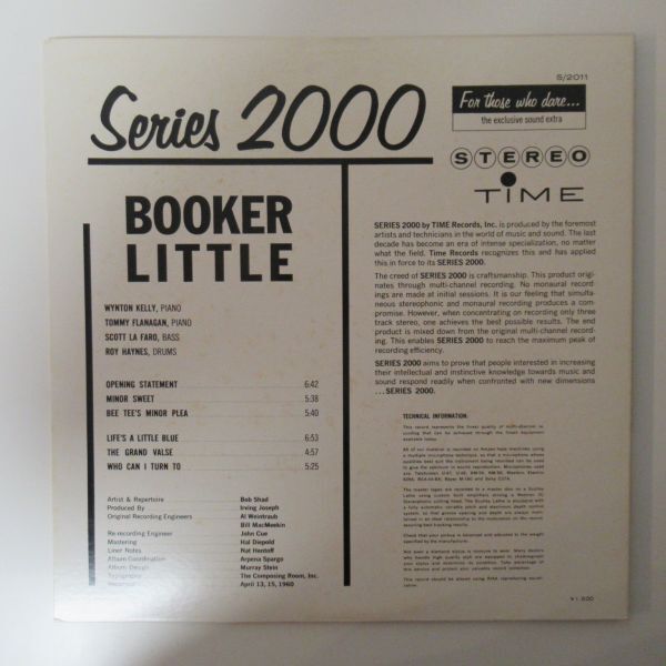 JAZZ LP/帯・ライナー付き/見開きジャケット/Booker Little - Booker Little/Ｂ-11739_画像2
