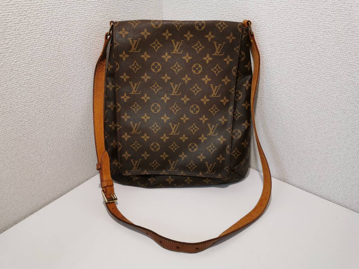 160131S86-0211S□LOUIS BUITTON ルイヴィトン□モノグラム ミュゼット M51256 ショルダーバッグ メッセンジャー ストラップ破損あり