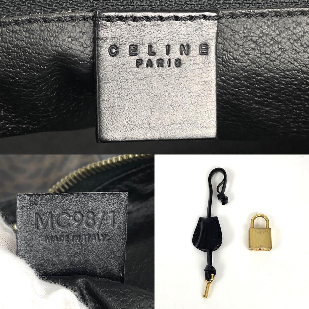 極美品 CELINE セリーヌ ボストンバッグ トラベル 旅行鞄 黒マカダム柄 南京錠 クロシェット 男女兼用 A4収納 ビジネス レザー 大人気 希少_画像9