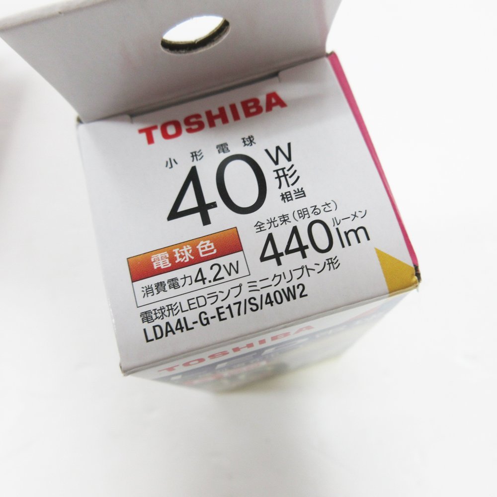 ▼△東芝 E17 電球色 40W形 LDA4L-G-E17-S-40W2 配光角約180度広配光タイプ LED電球 ミニクリプトン形 4点_画像3