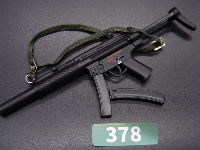 【 OD378 】1/6ドールパーツ：DRAGON製 POLICE H&K MP5 SD6短機関銃【 長期保管・ジャンク扱い品 】_プラ製のミニチュア銃器