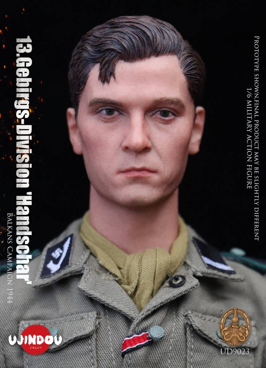 【 Handschar 】1/6ドールパーツ： UJINDOU製：WWII ドイツ兵 ヘッド・ハンド付きヌードボディ【第13武装SS山岳猟兵師団】_メーカーの商材画像