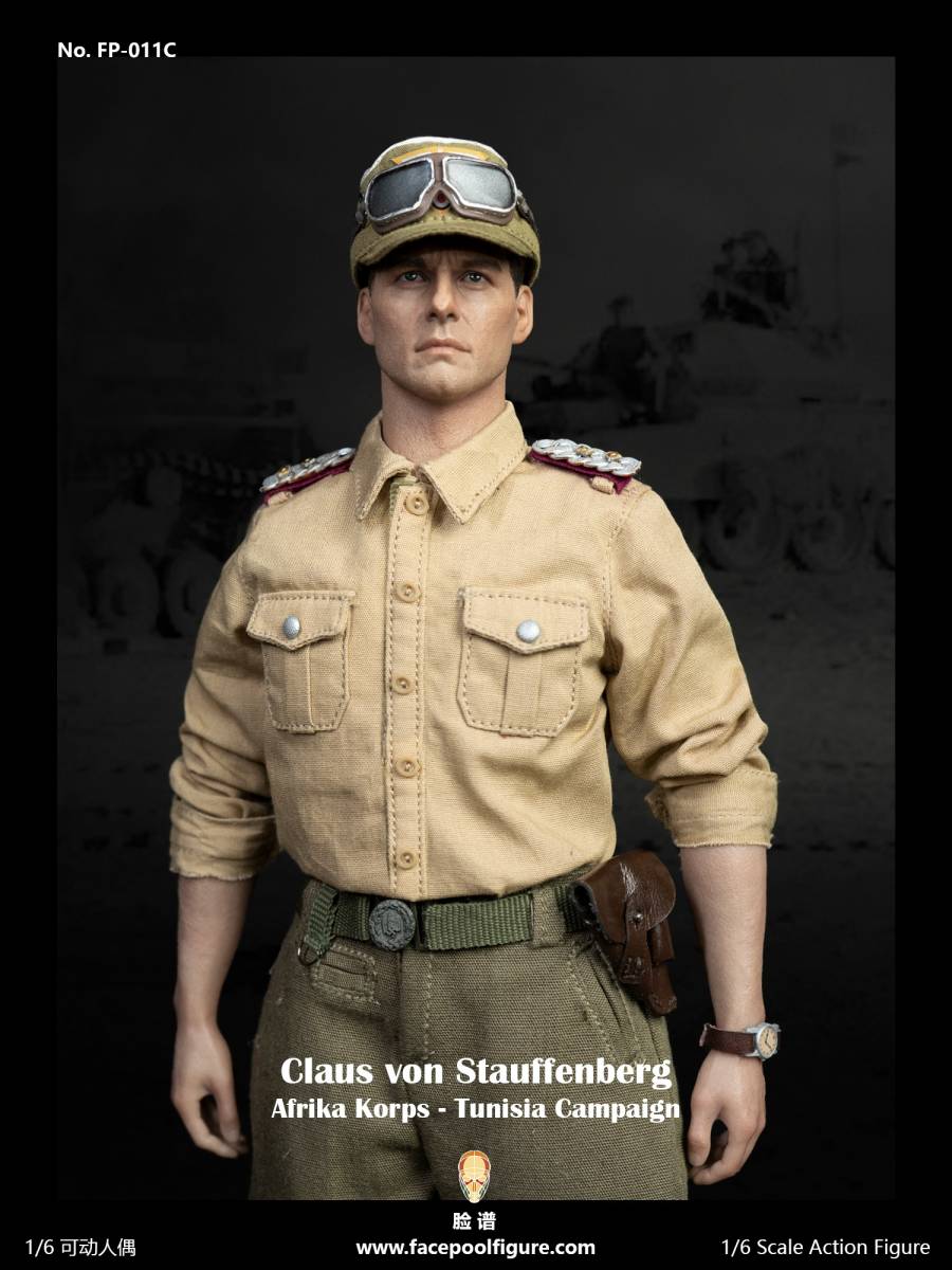 『未開封新品』Facepool 製：1/6 WWII ドイツ軍 シュタウフェンベルク参謀大佐（アフリカ軍団チュニジア戦域版）_アフリカチュニジア戦域時の再現です