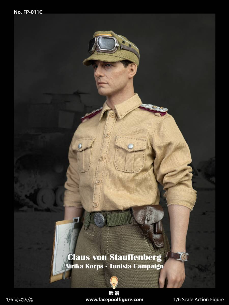 『未開封新品』Facepool 製：1/6 WWII ドイツ軍 シュタウフェンベルク参謀大佐（アフリカ軍団チュニジア戦域版）_この時はまだ中佐だったかも・・・