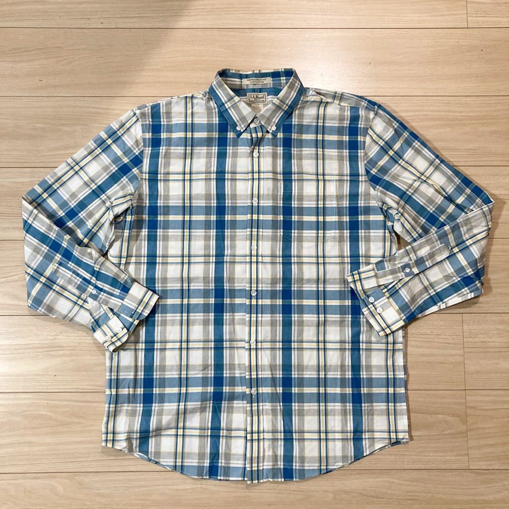 L.L.Bean エル.エル.ビーン ボタンダウンシャツ ネルシャツ チェックシャツ 長袖シャツ Lサイズの画像1