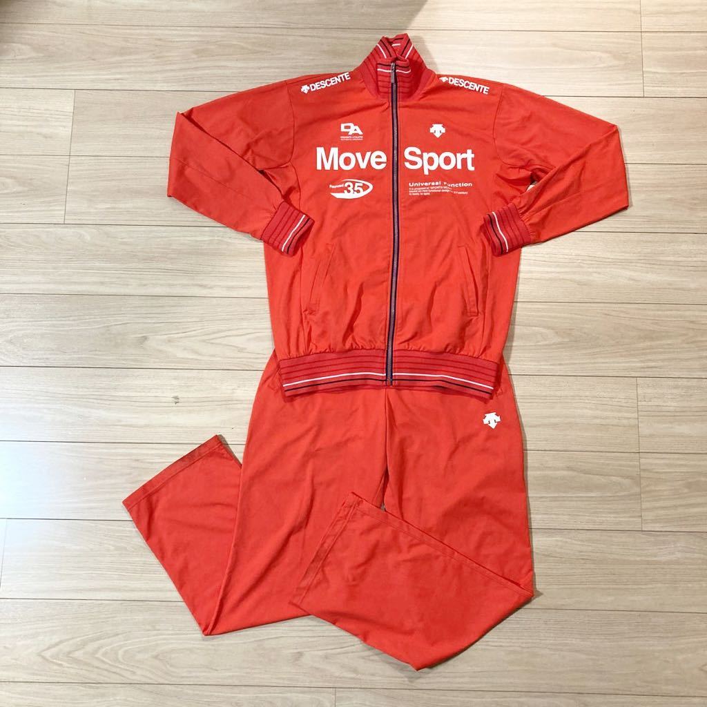 DESCENTE デサント MOVE SPORT ムーブスポーツ ジャージ ジップアップ 上下セット セットアップ Oサイズ オレンジの画像1