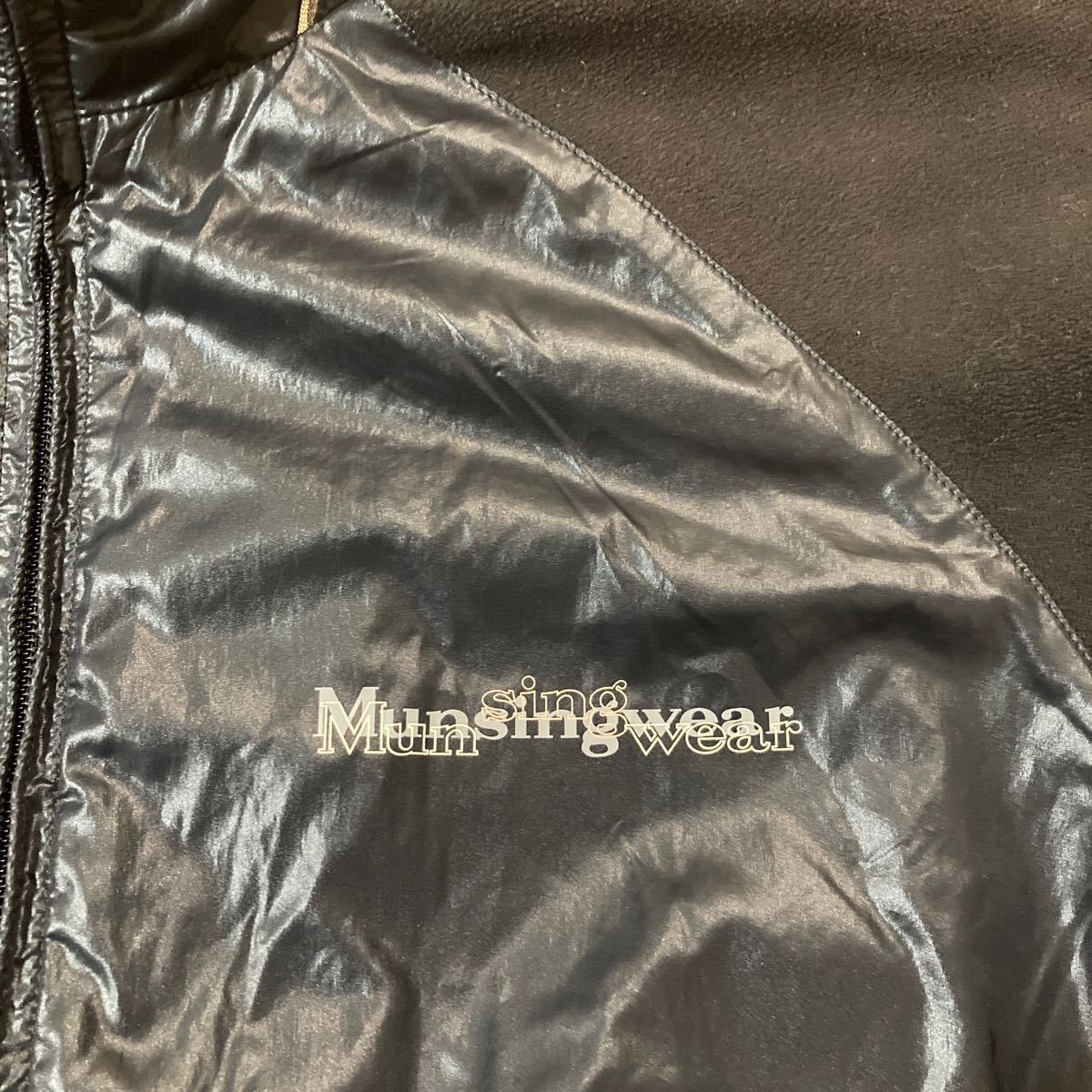 Munsingwear Munsingwear одежда Grand Slam Grand s Ram Golf одежда Wind брейкер Zip выше короткий рукав L размер чёрный темно-синий 