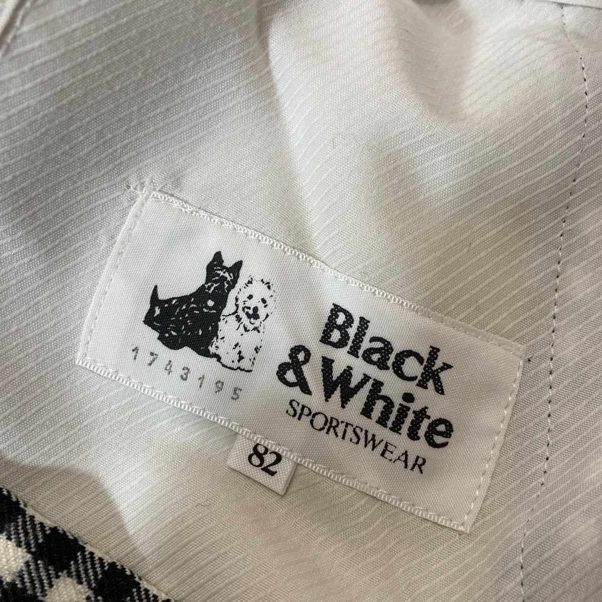 Black & White ブラック&ホワイト ゴルフウェア パンツ ズボン ウエスト82 チェックの画像5
