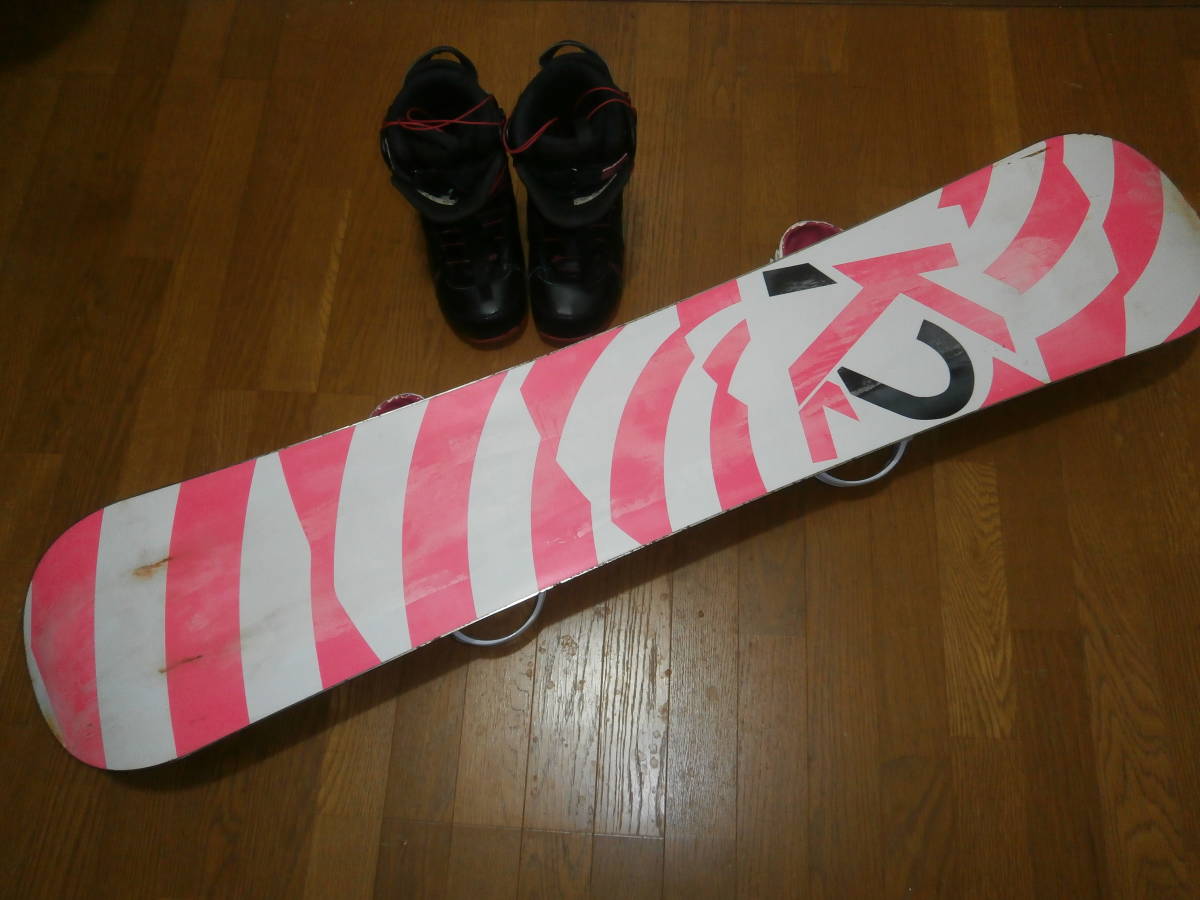  snowboard 142 boots 23cm set for beginner introduction for rental expectation person etc. once JUNK